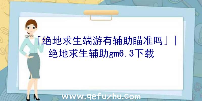 「绝地求生端游有辅助瞄准吗」|绝地求生辅助gm6.3下载